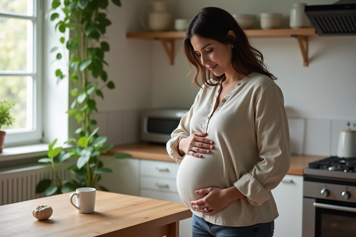Femme enceinte debout près d