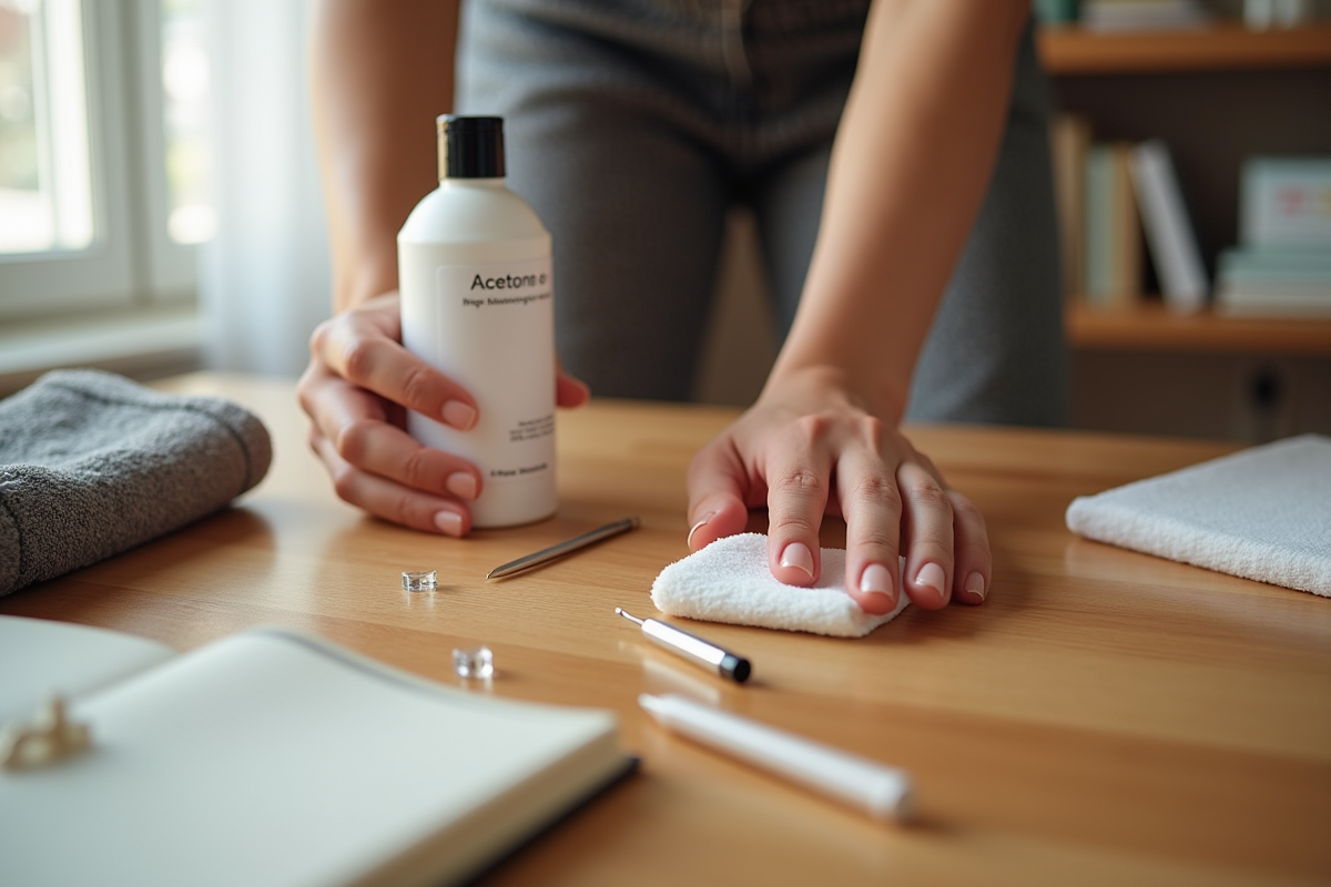 Mains bien soignées utilisant de l